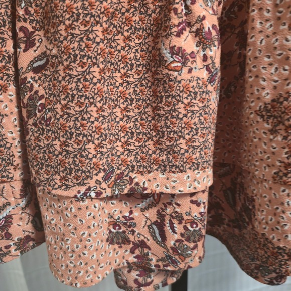 Umgee USA Floral‎ Print Dress Tiered Bell Sleeve Boho Bohemian Small S - Picture 7 of 16